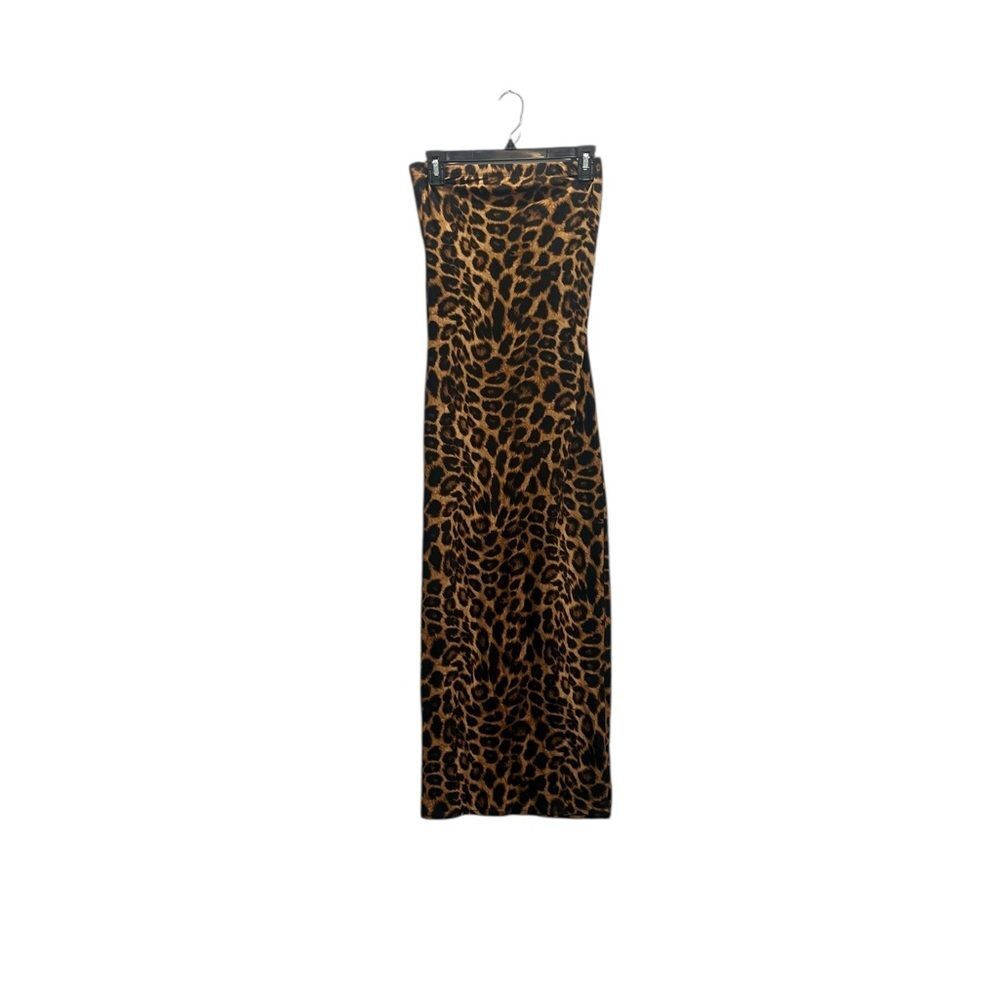 Discreet Y2K Vintage Leopard Print Midi Tube Dress Made in USA